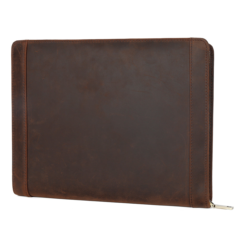 Coffee zip travel business portfolio rear three-quarter view