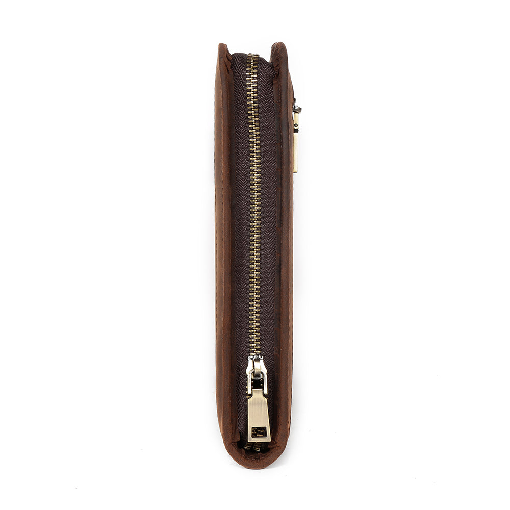 Coffee zip travel business portfolio zipper side view