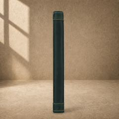 Forest green leather business portfolio slim edge view