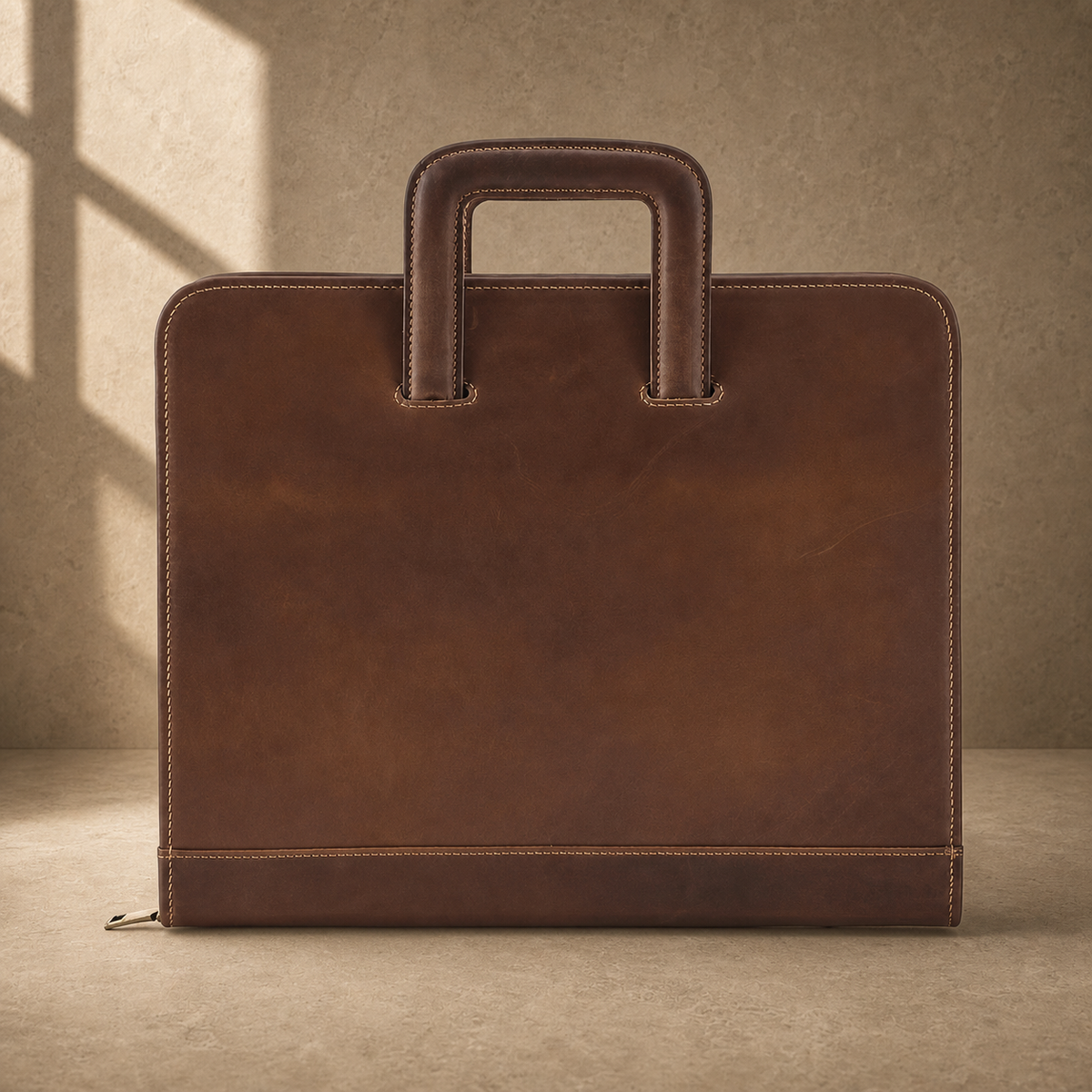 Coffee zip business travel portfolio alternate front view