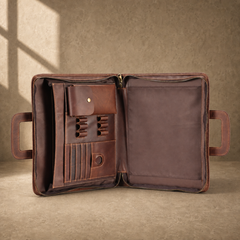 Coffee zip business travel portfolio empty organizer interior