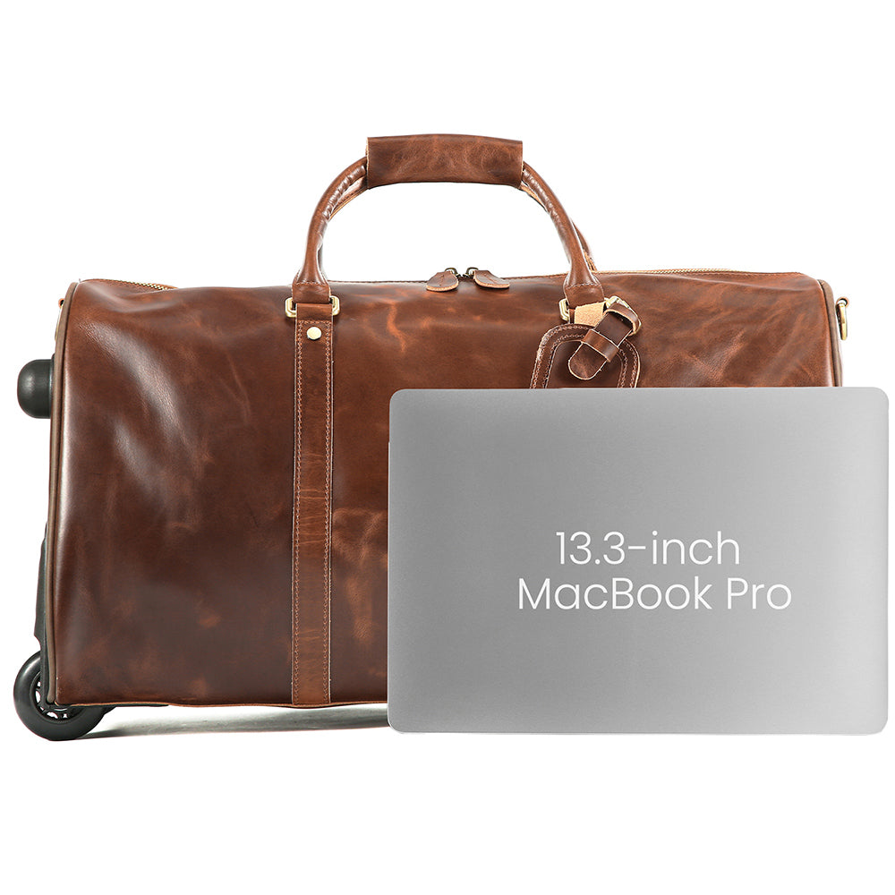 Additional product view of The Voyager Rolling Leather Weekender