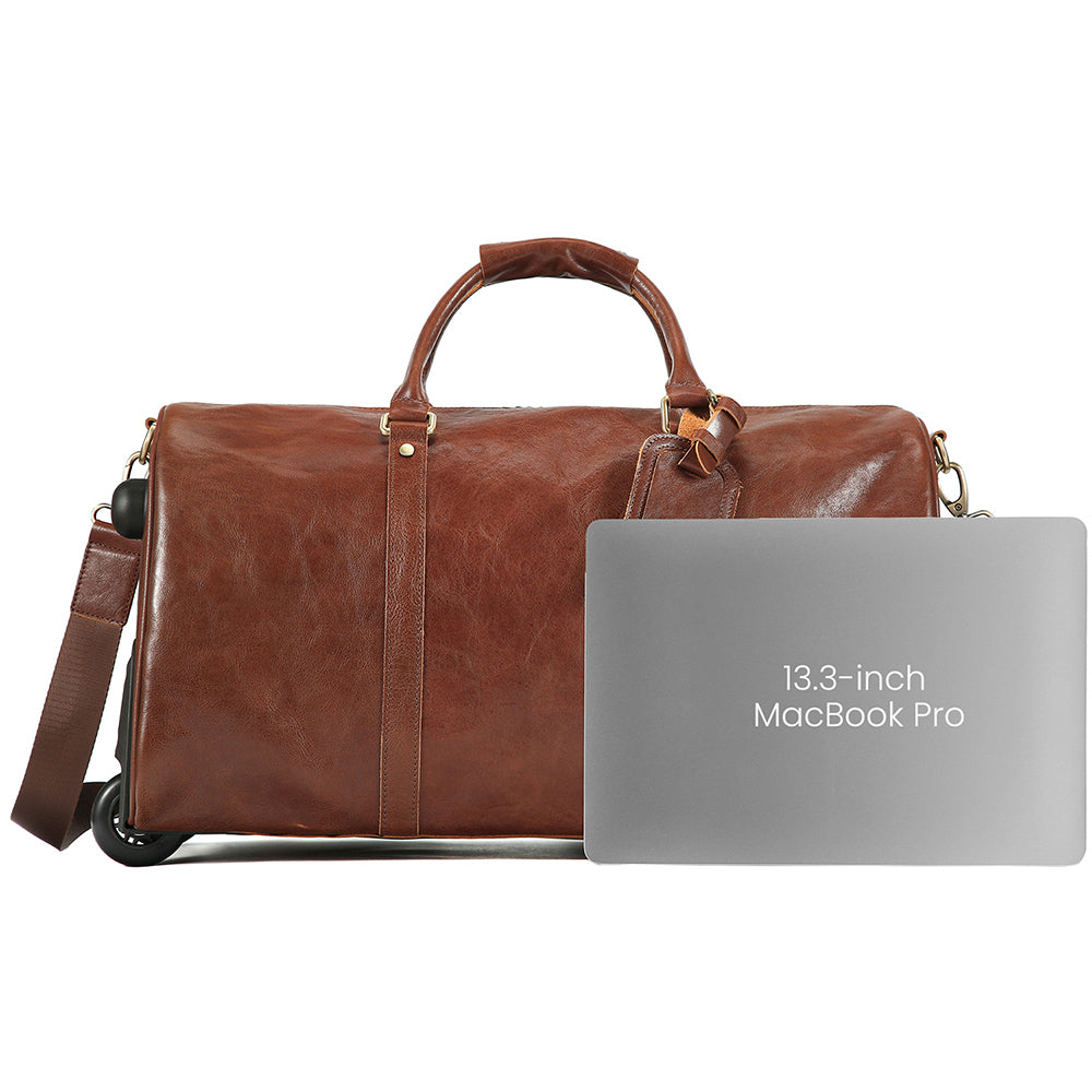 Additional product view of The Voyager Rolling Leather Weekender