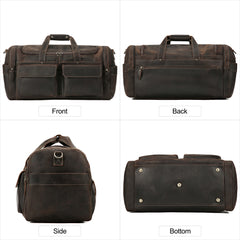 Leather Garment Weekender Duffle Bag