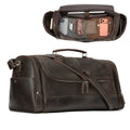 Front product view of The Porter Multi-Pocket Leather Duffle