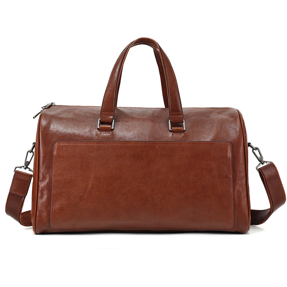 Front product view of The Mercer Structured Leather Duffle