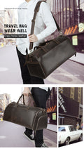 Front product view of The Passage Long Leather Travel Bag