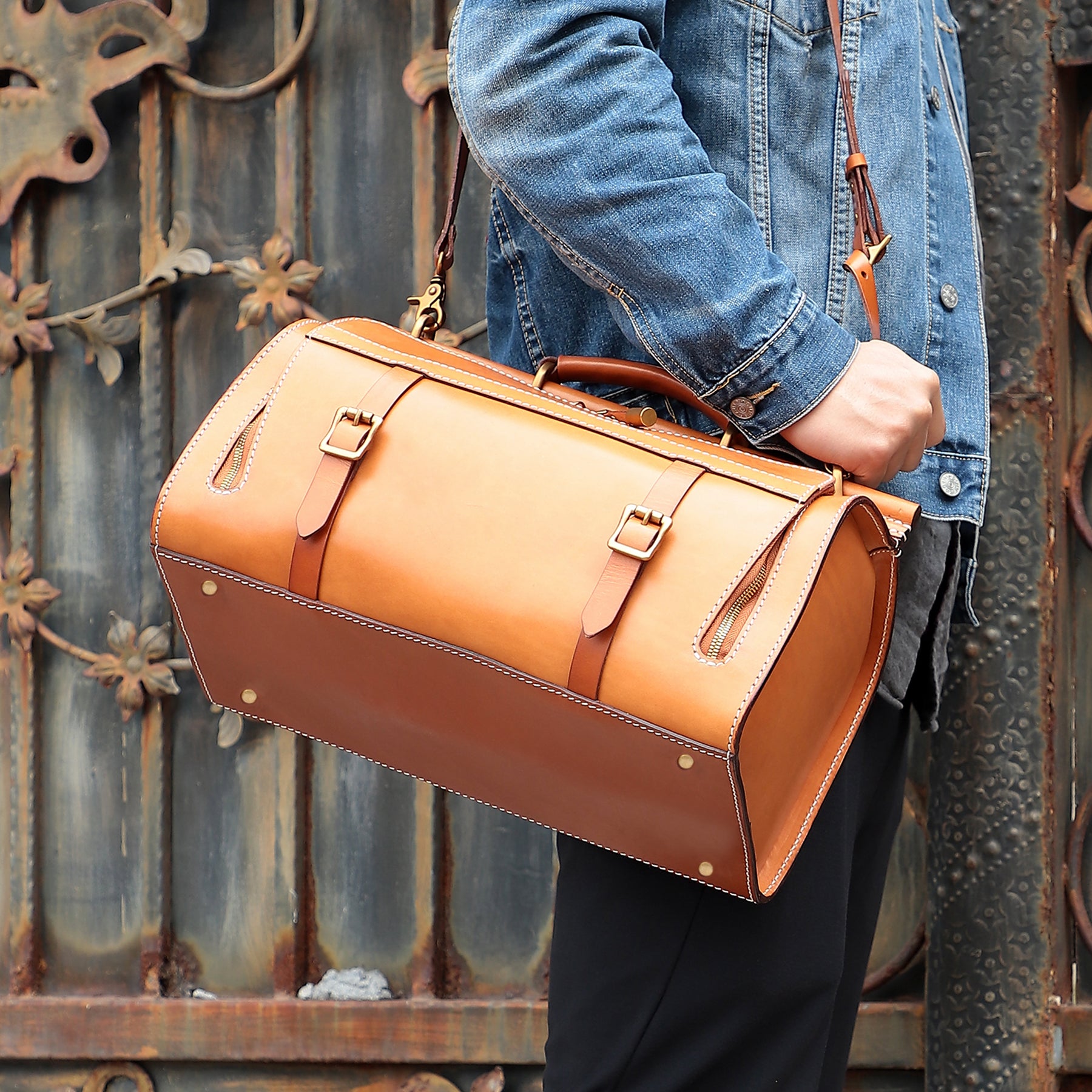 Additional product view of The Attache Structured Leather Duffle