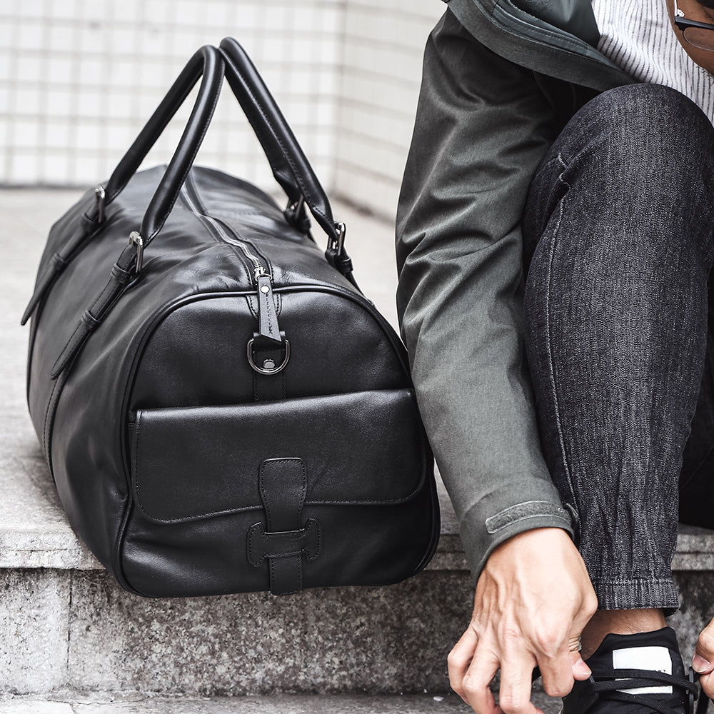Additional product view of The Expedition Black Leather Weekender