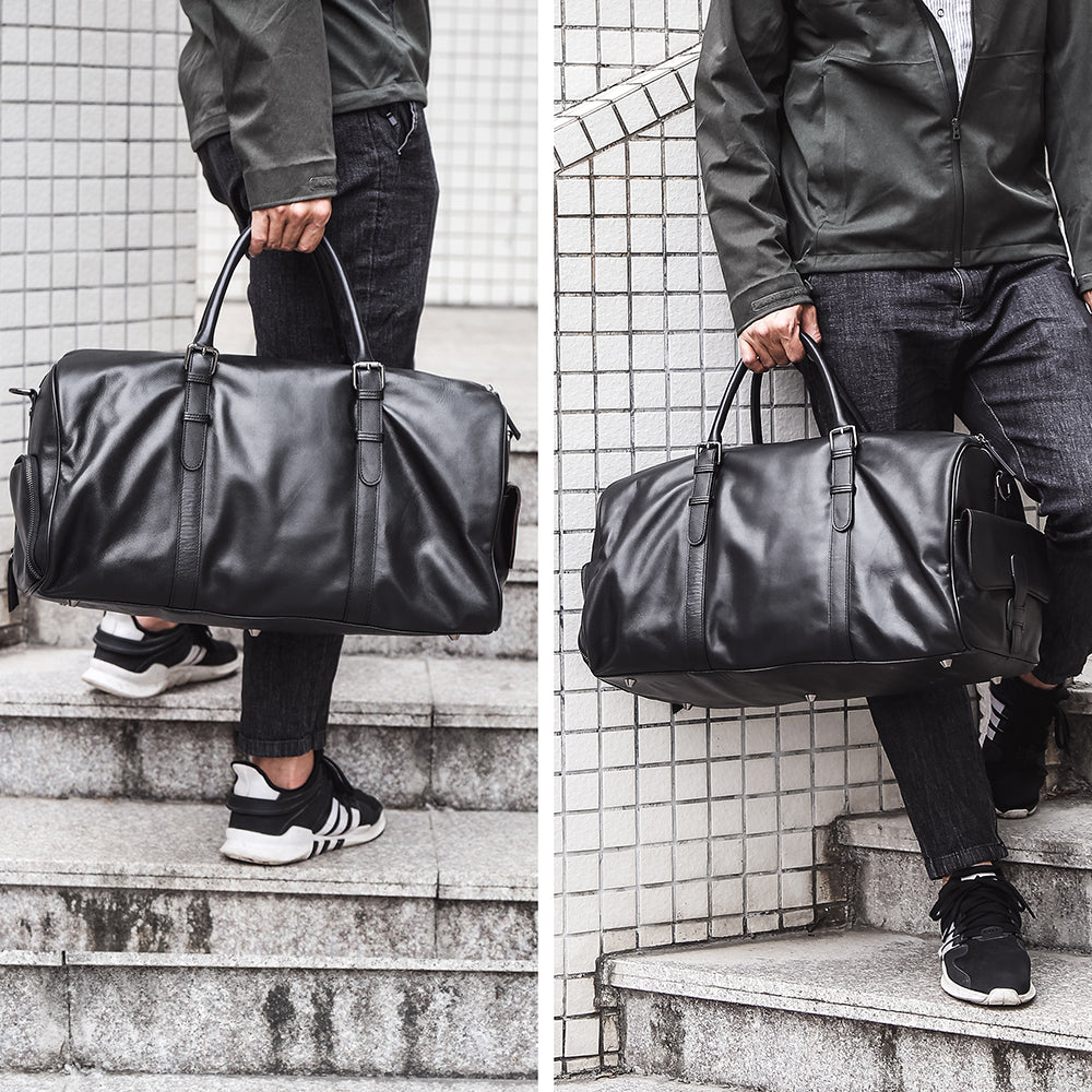 Additional product view of The Expedition Black Leather Weekender