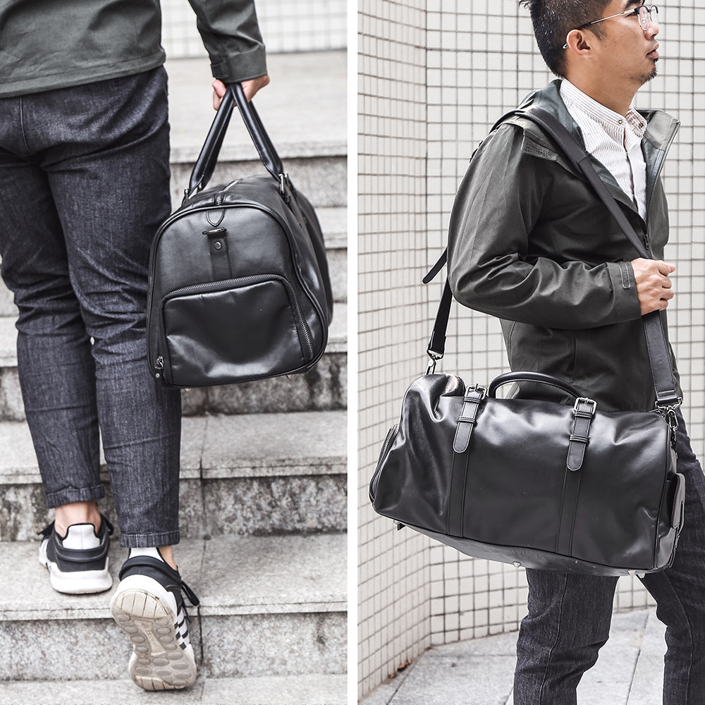 Additional product view of The Expedition Black Leather Weekender