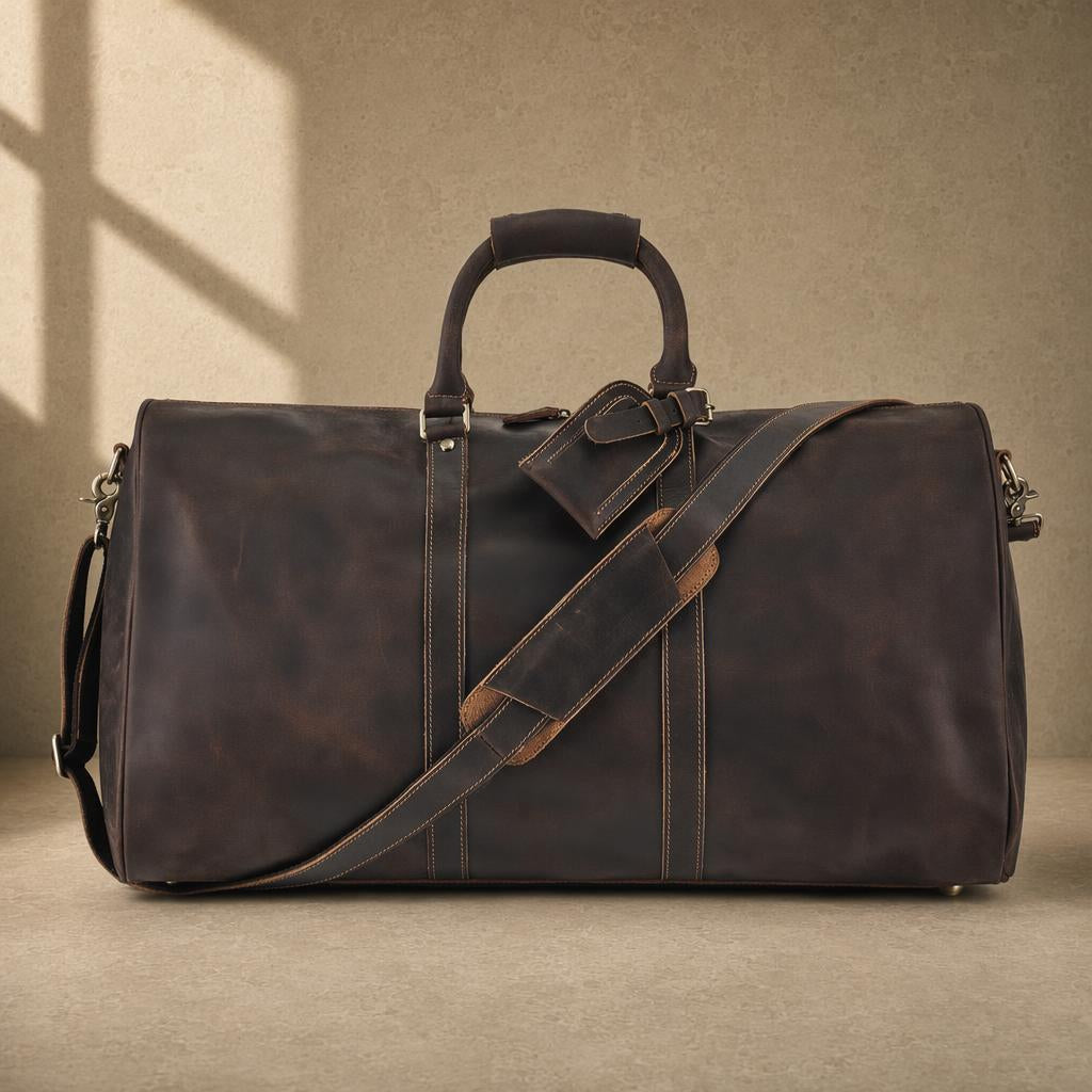 The Meridian Brown Leather Weekender