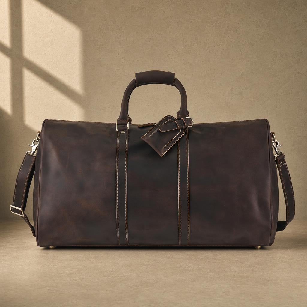 The Meridian Brown Leather Weekender