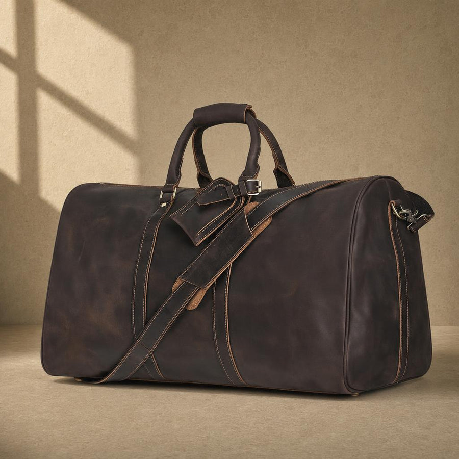 The Meridian Brown Leather Weekender