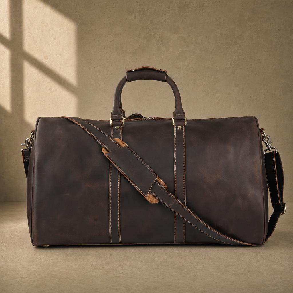 The Meridian Brown Leather Weekender