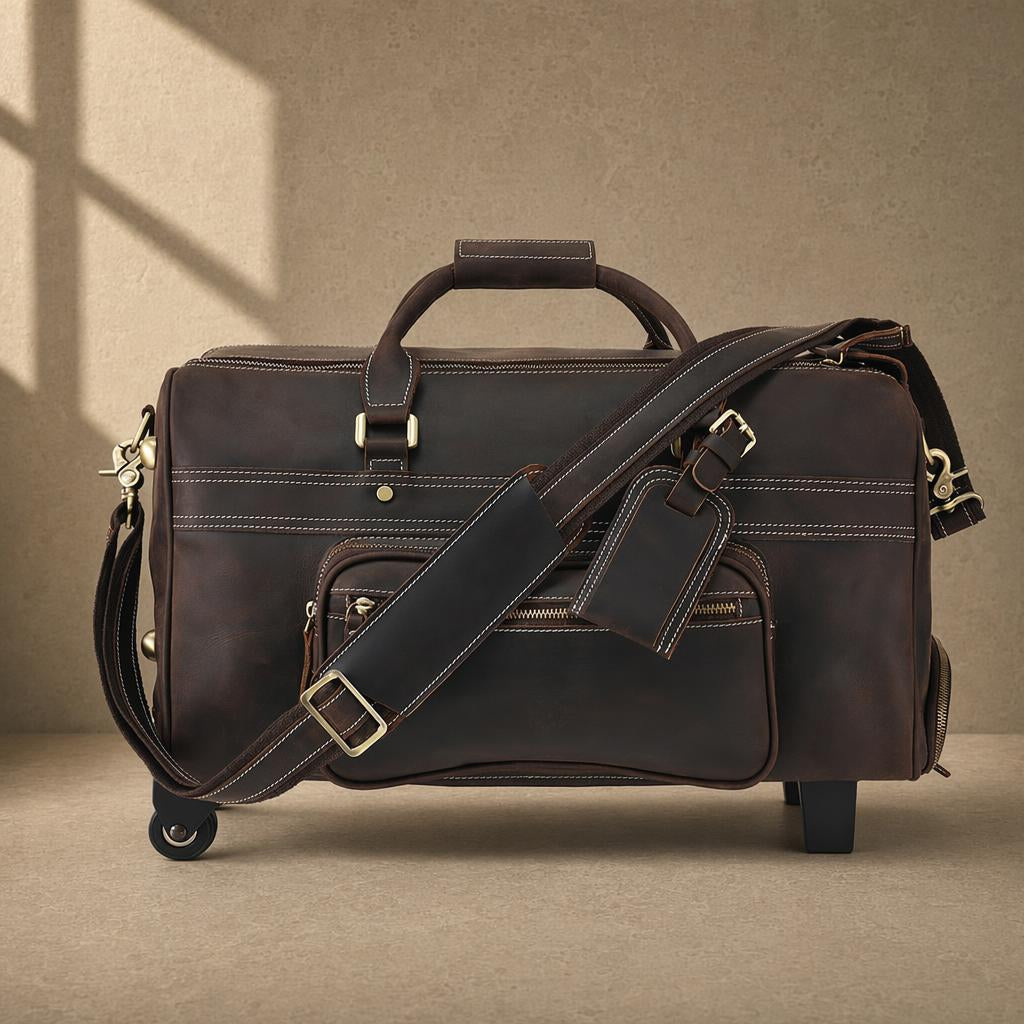 The Executive Rolling Leather Duffle