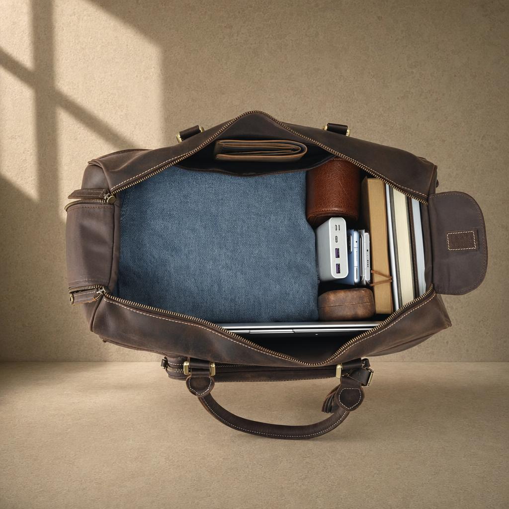 The Executive Rolling Leather Duffle