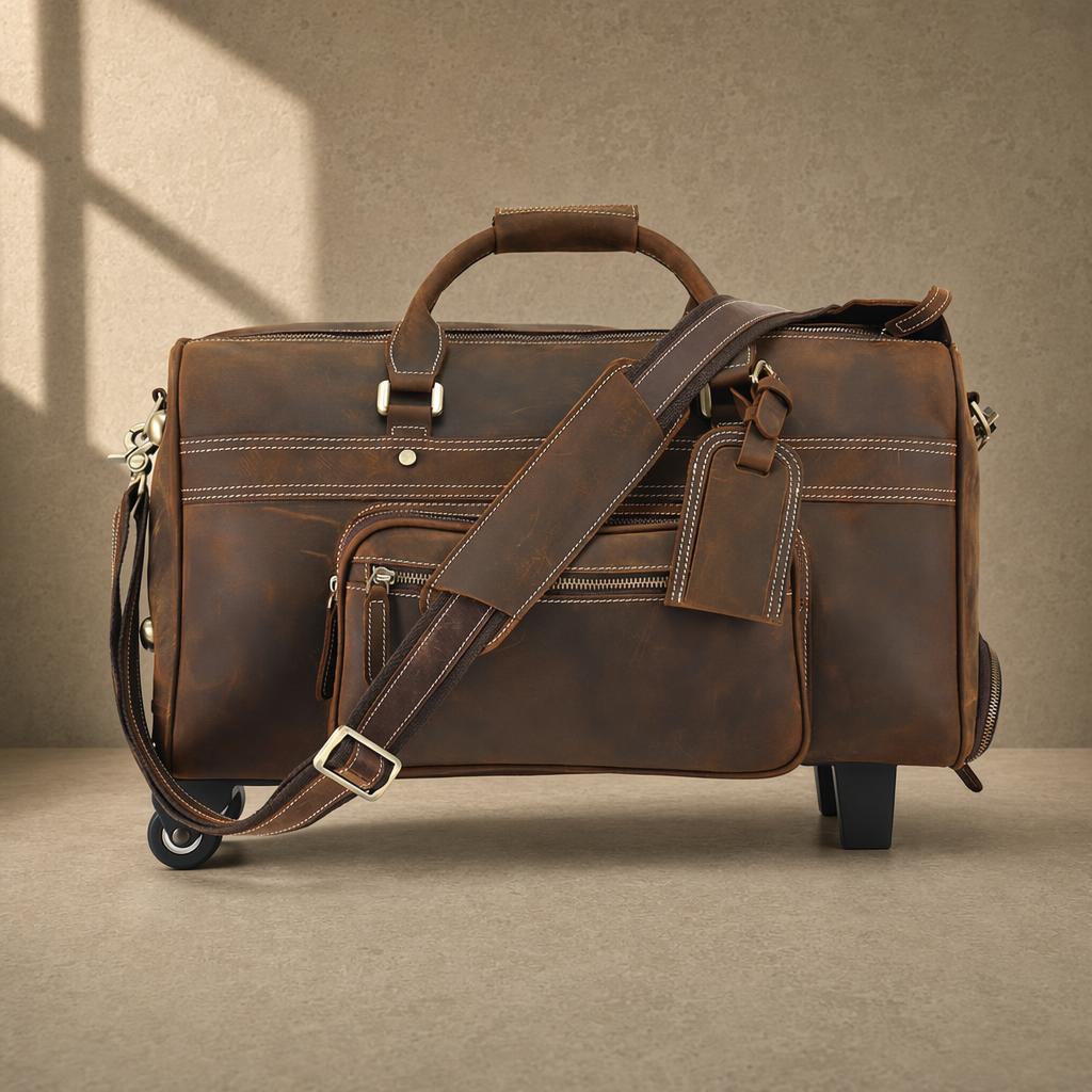 The Executive Rolling Leather Duffle