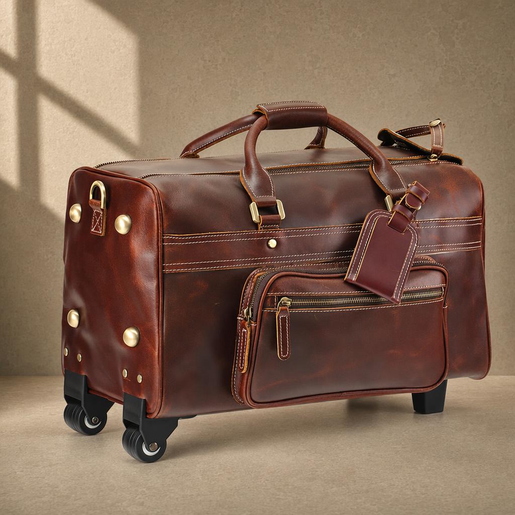 The Executive Rolling Leather Duffle