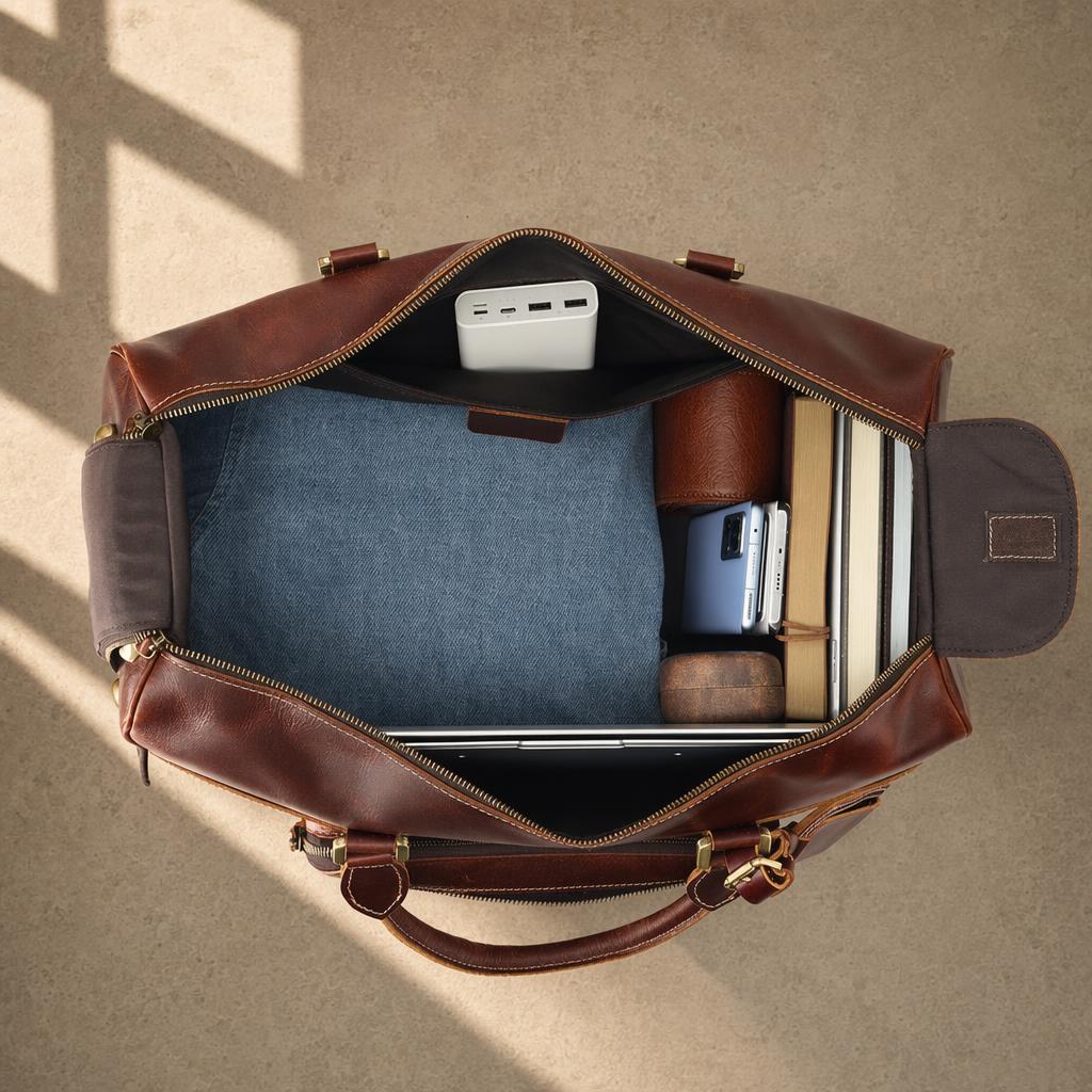 The Executive Rolling Leather Duffle
