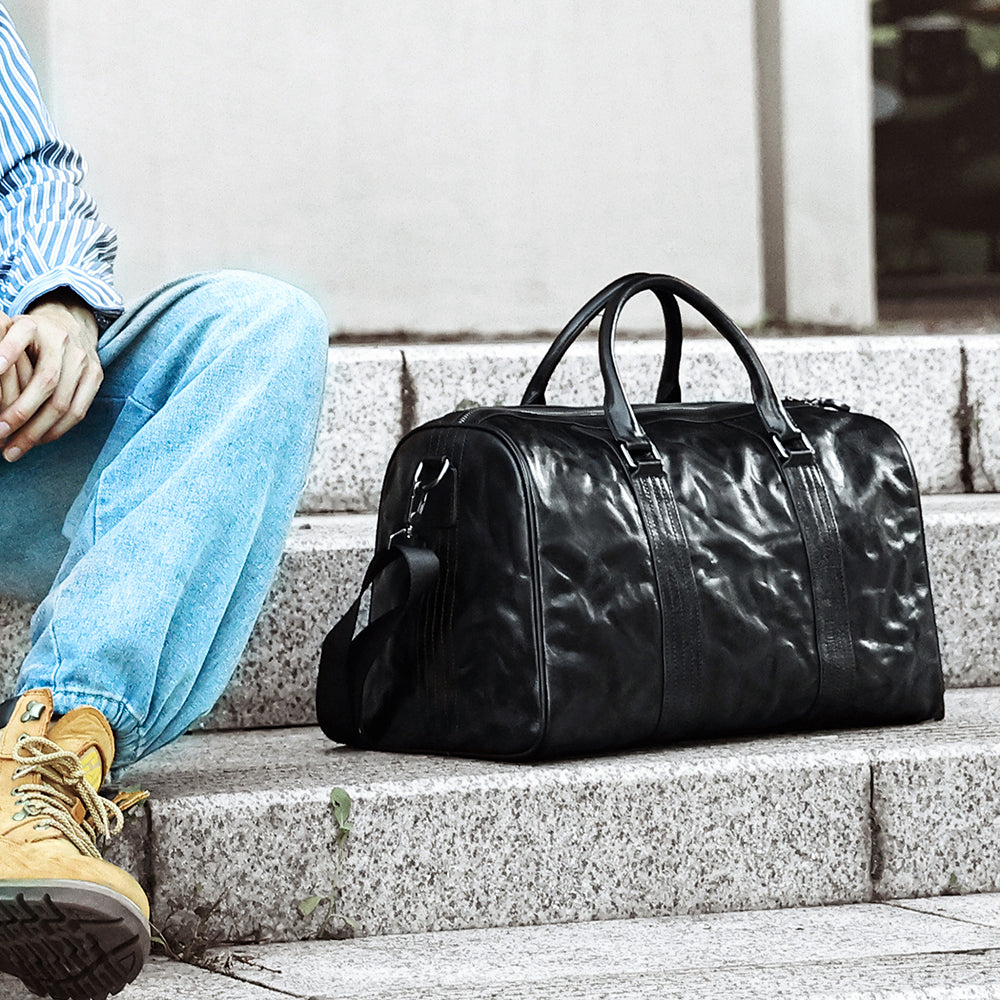 Additional product view of The Nightfall Black Leather Weekender