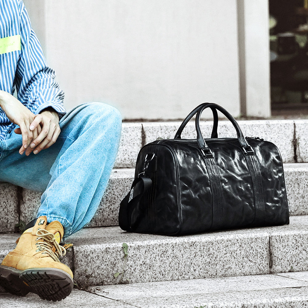Additional product view of The Nightfall Black Leather Weekender