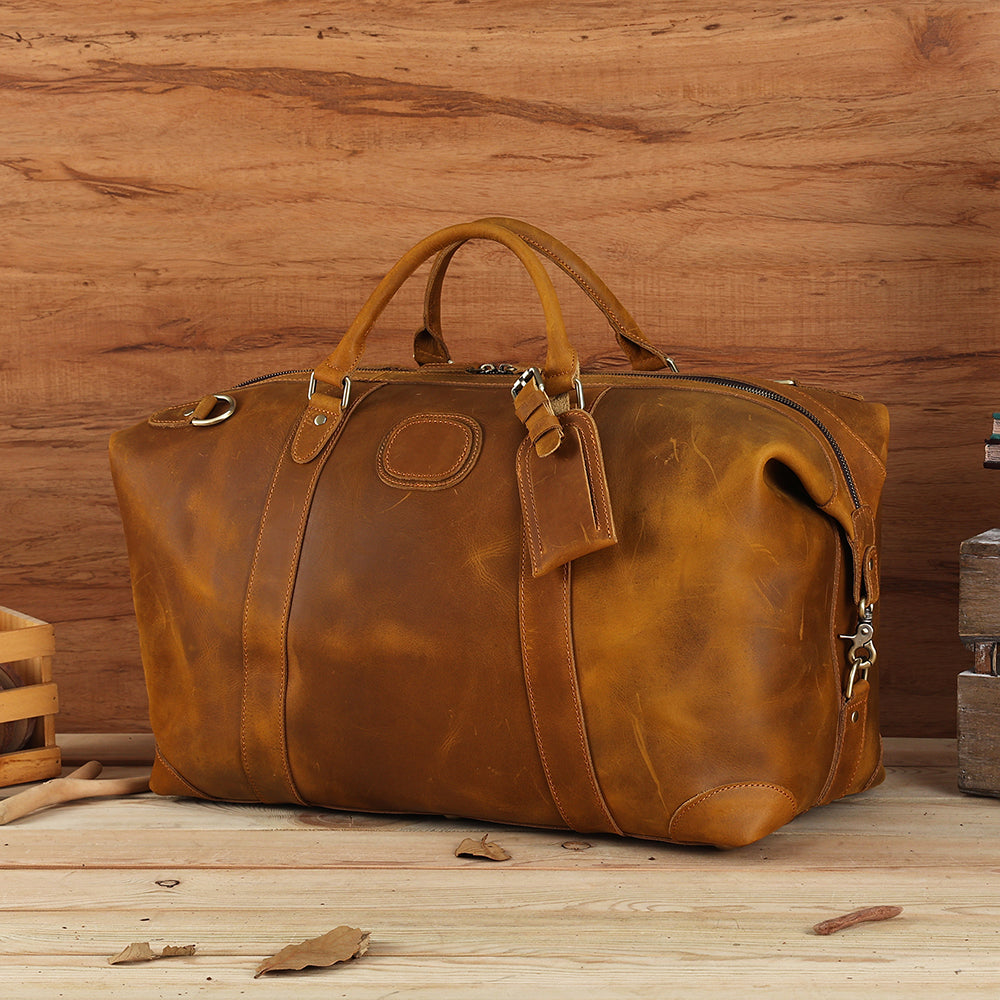 Additional product view of The Trailhead Tan Leather Weekender