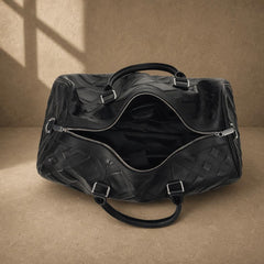 The Harbor Black Leather Holdall Bag