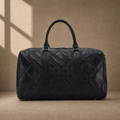 The Harbor Black Leather Holdall Bag