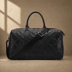 The Harbor Black Leather Holdall Bag