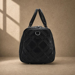 The Harbor Black Leather Holdall Bag