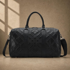 The Harbor Black Leather Holdall Bag
