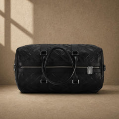 The Harbor Black Leather Holdall Bag