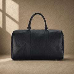 The Harbor Black Leather Holdall Bag
