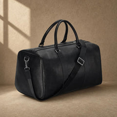 The Harbor Black Leather Holdall Bag