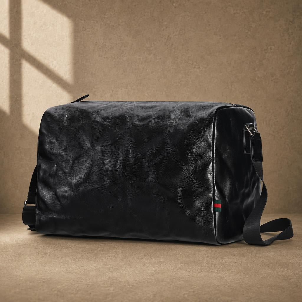 The Metro Black Leather Shoulder Bag