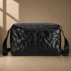 The Metro Black Leather Shoulder Bag