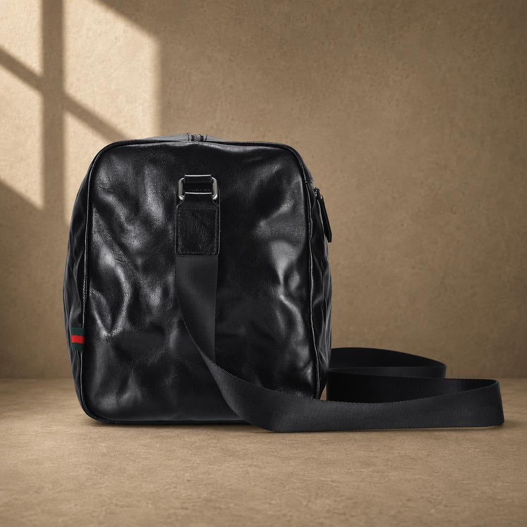 The Metro Black Leather Shoulder Bag