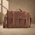 Coffee brown business messenger case three-quarter front hero view