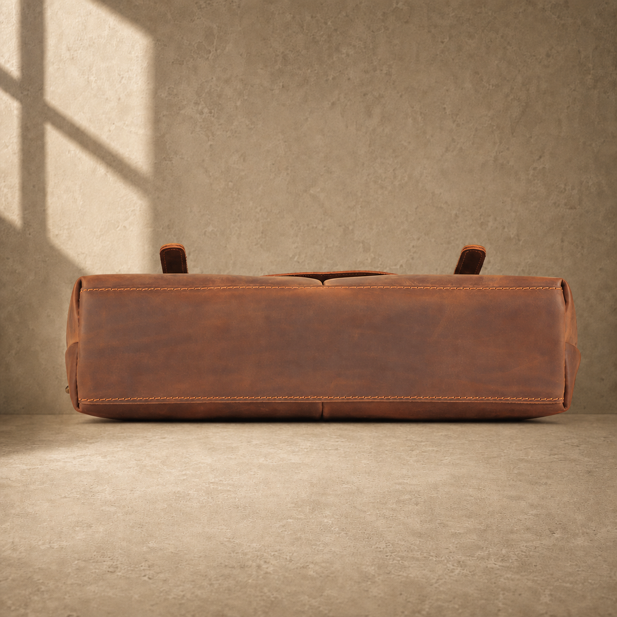 Coffee brown business messenger case reinforced base view