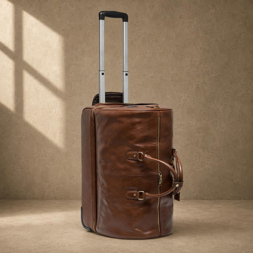The Voyager Brown Rolling Duffle Bag