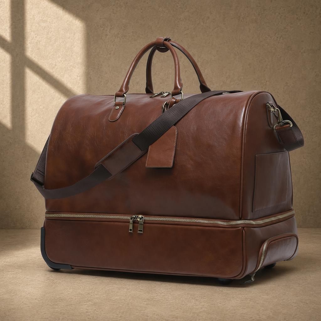 The Voyager Brown Rolling Duffle Bag