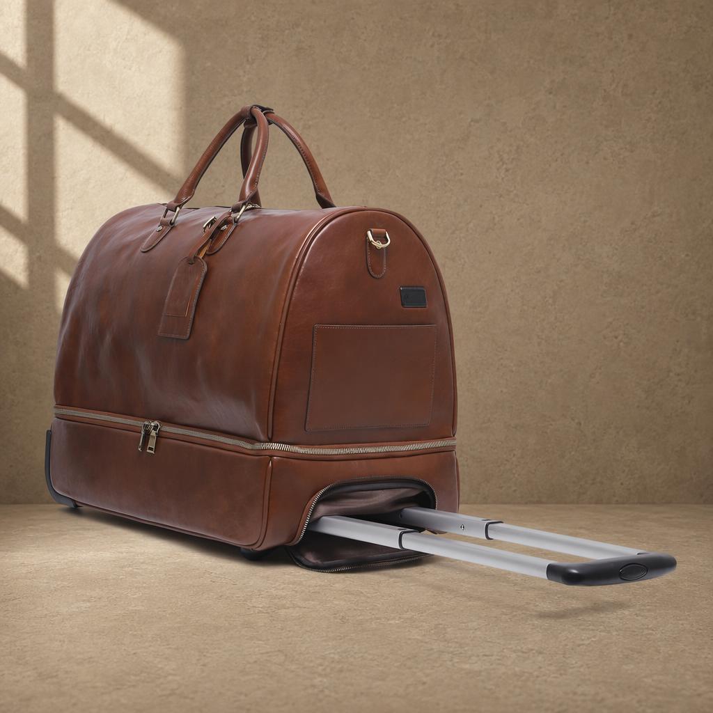 The Voyager Brown Rolling Duffle Bag