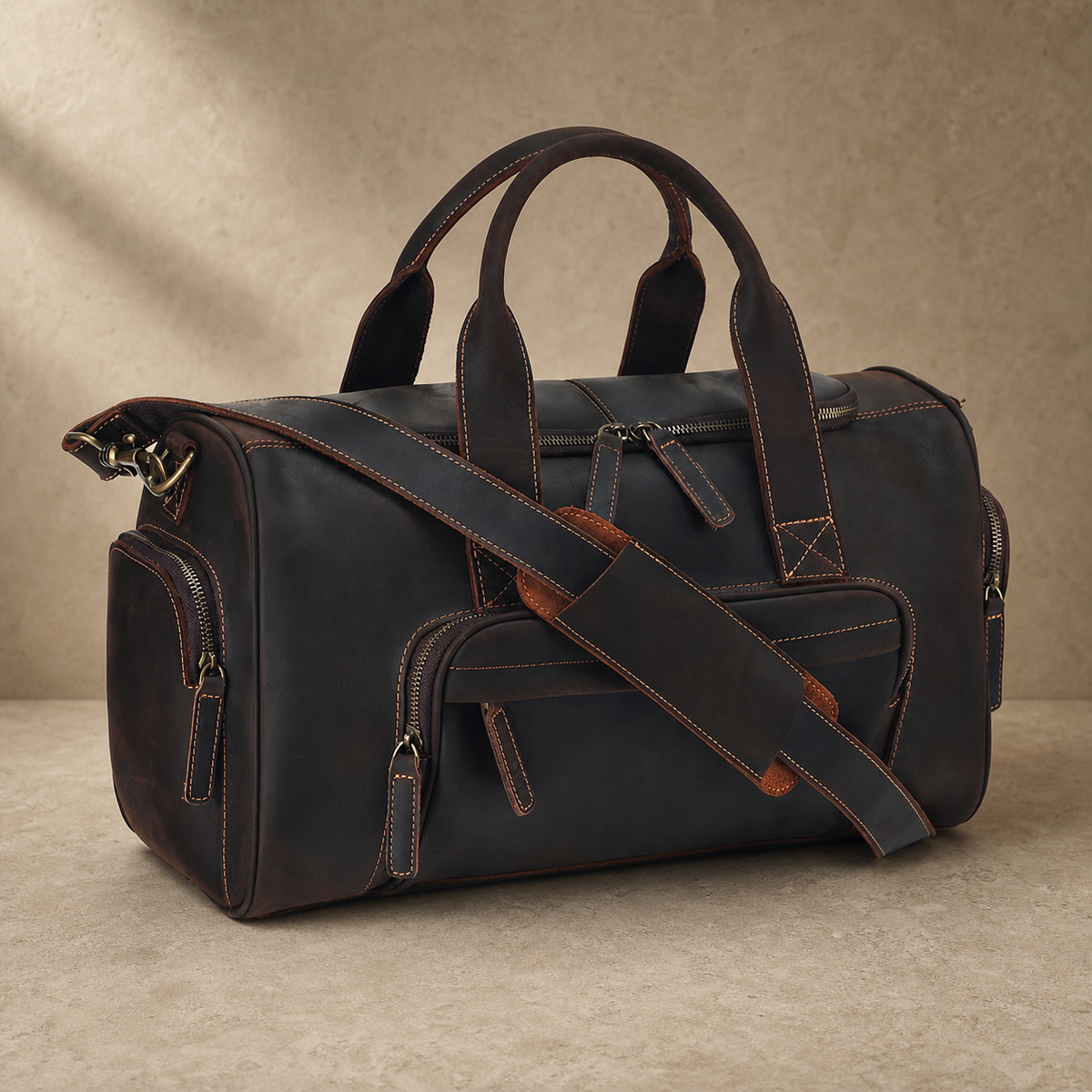 Crazy Horse Leather Weekender Duffle