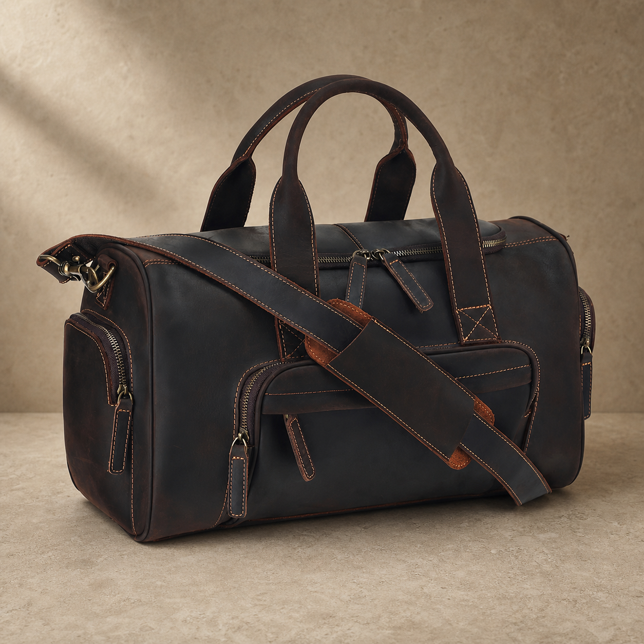 Crazy Horse Leather Weekender Duffle