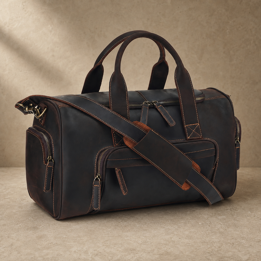 Crazy Horse Leather Weekender Duffle