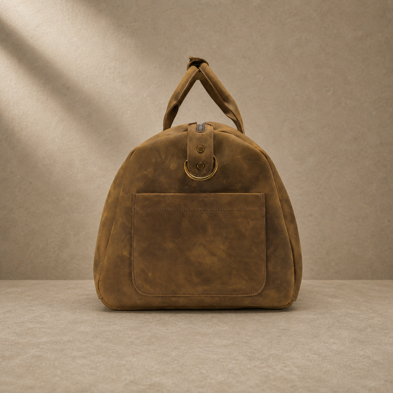 Vintage Leather Weekender Duffle Bag