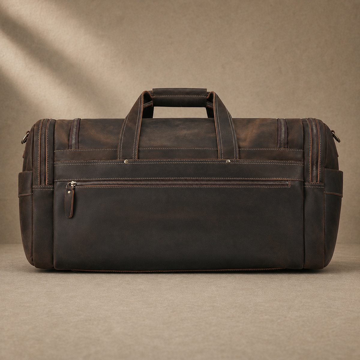 Leather Garment Weekender Duffle Bag