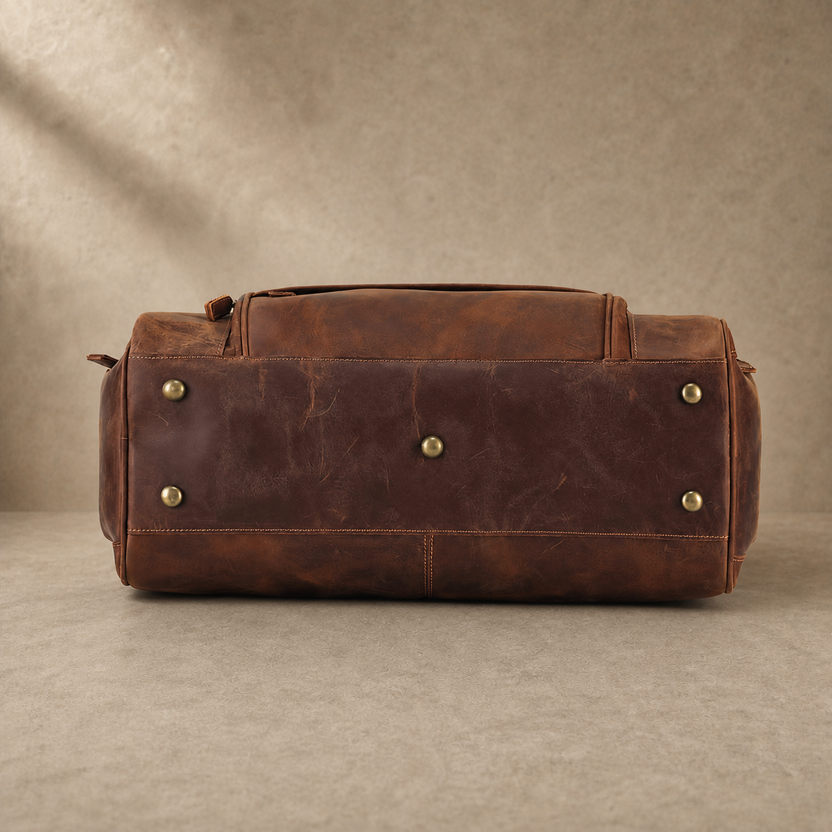 Brown Crazy Horse Leather Duffle Bag