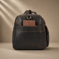 Leather Garment Weekender Duffle Bag